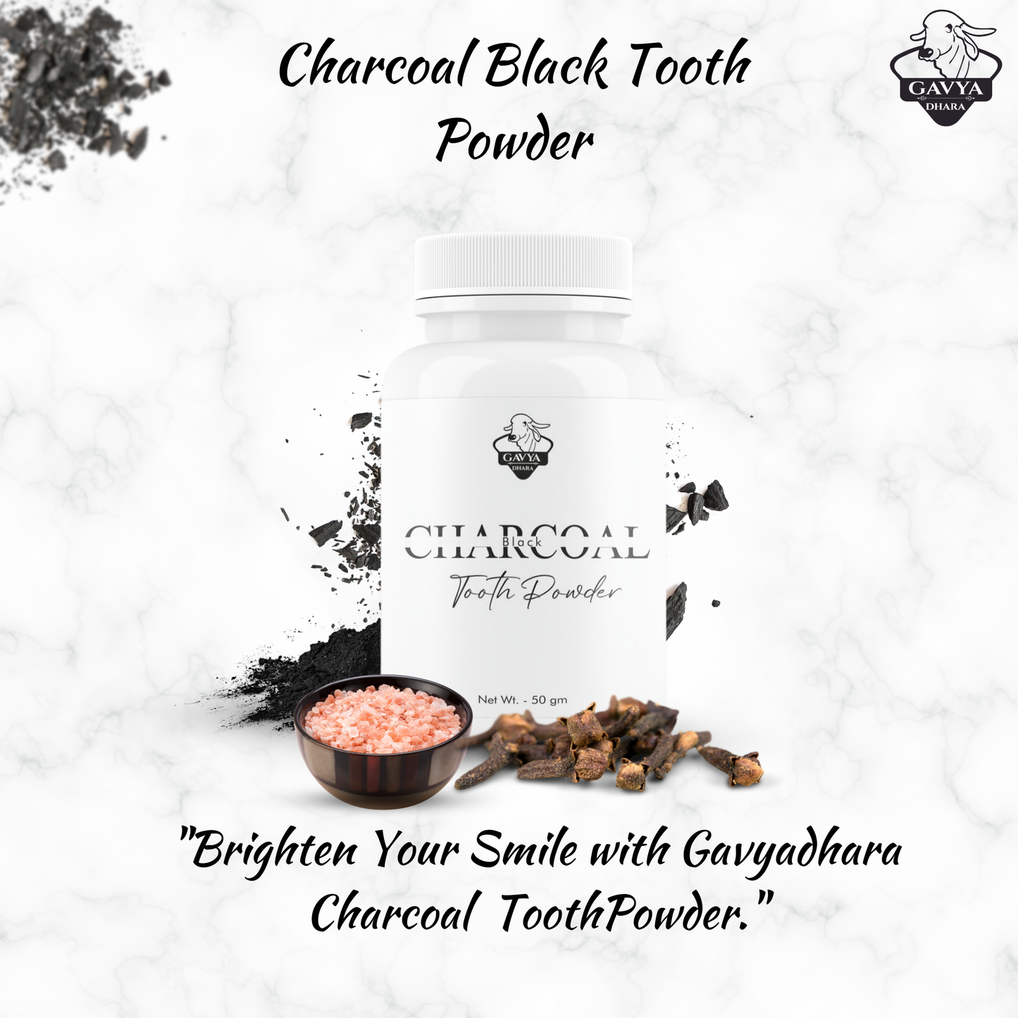 Gavyadhara Cow Dung Charcoal Tooth Powder, 50gm