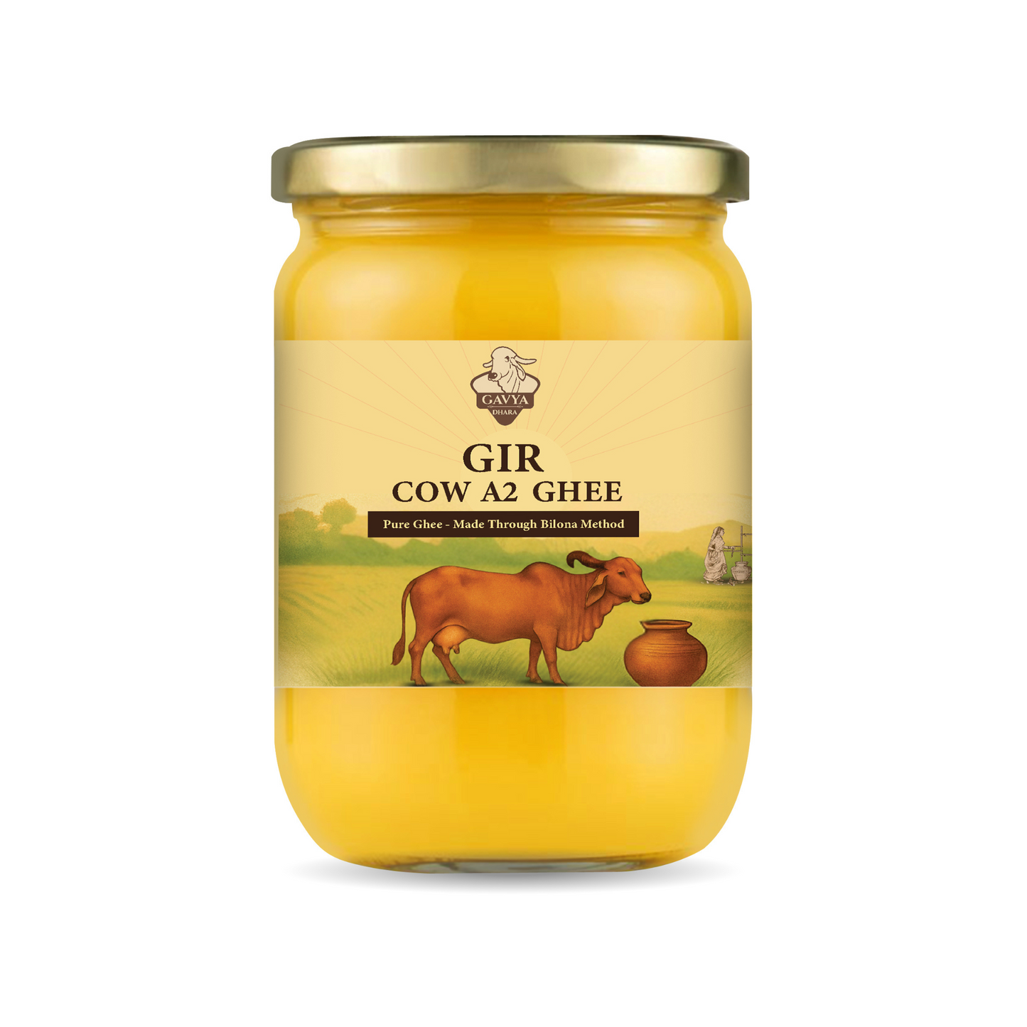 A2 Gir Desi Cow Bilona Ghee – 100% Pure Desi Ghee, 500ml