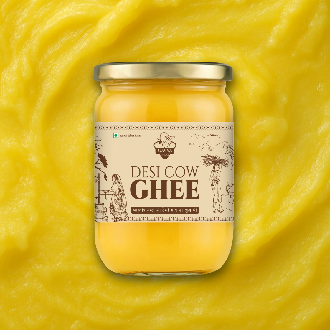 Gavyadhara A2 Desi Cow Bilona Ghee, 500ml