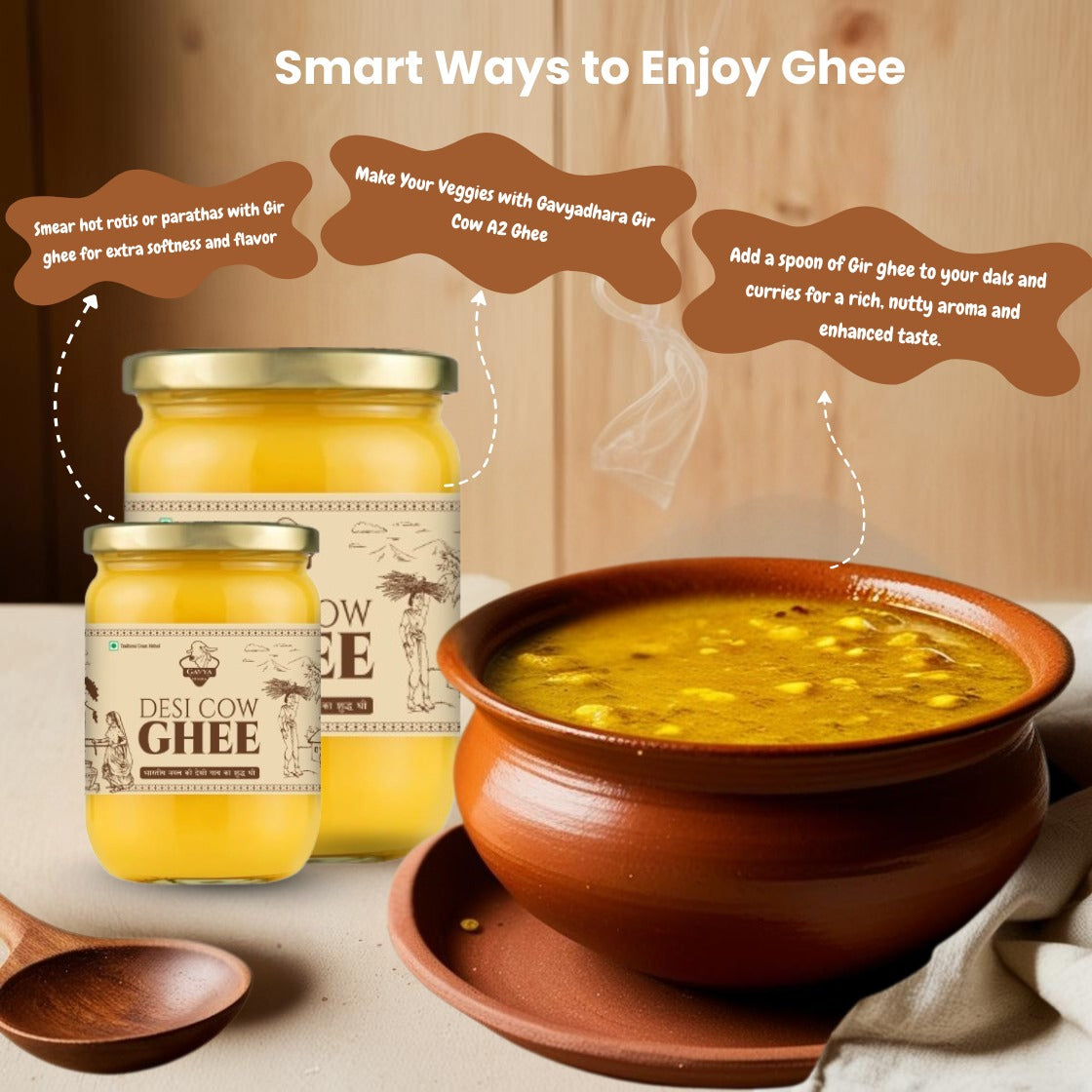 Gavyadhara A2 Desi Cow Bilona Ghee, 1000ml