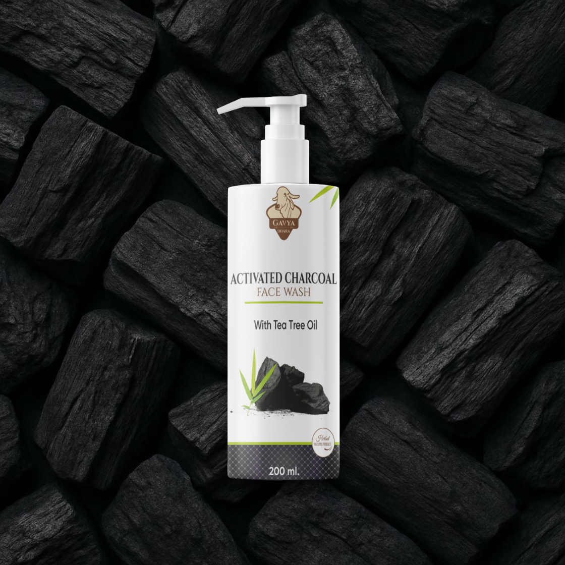 Gavyadhara Activated Charcoal Face Wash with Tea Tree Oil, 200ml