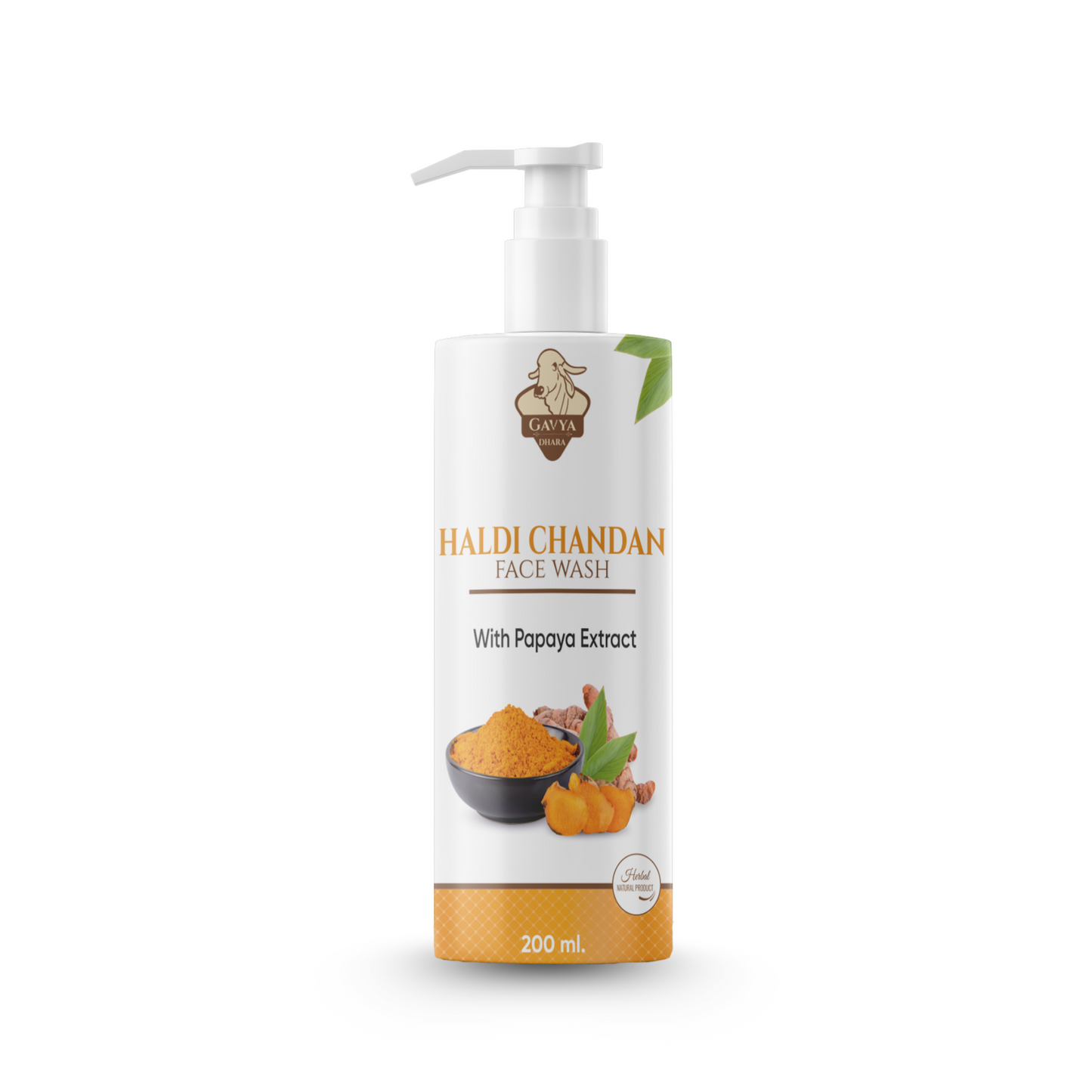 Gavyadhara Haldi Chandan Face Wash with Papaya Extract, 200ml