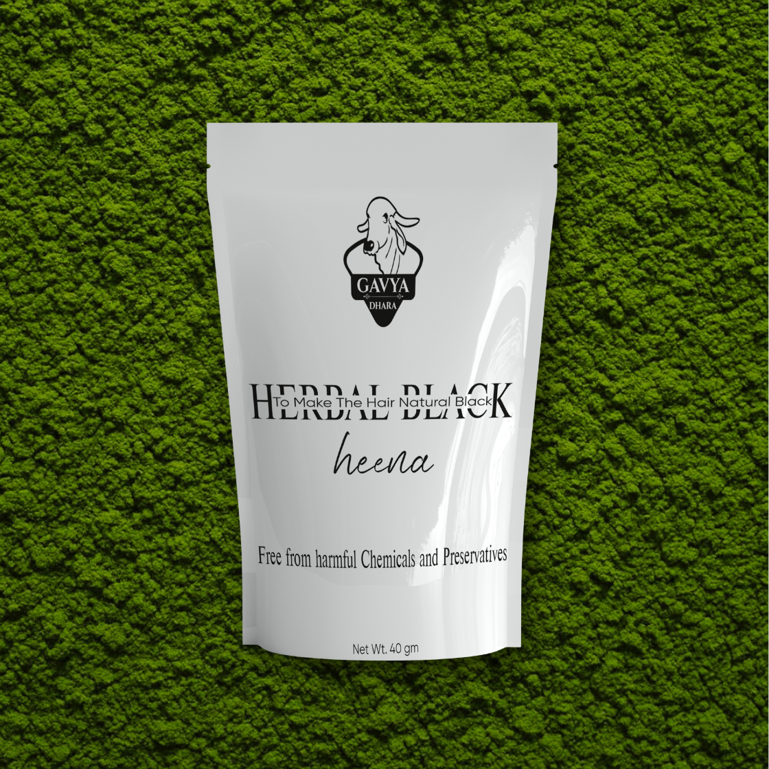 Gavyadhara Herbal Black Hair Color - Henna (40gm Pack)