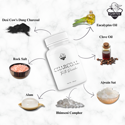 Gavyadhara Cow Dung Charcoal Tooth Powder, 50gm