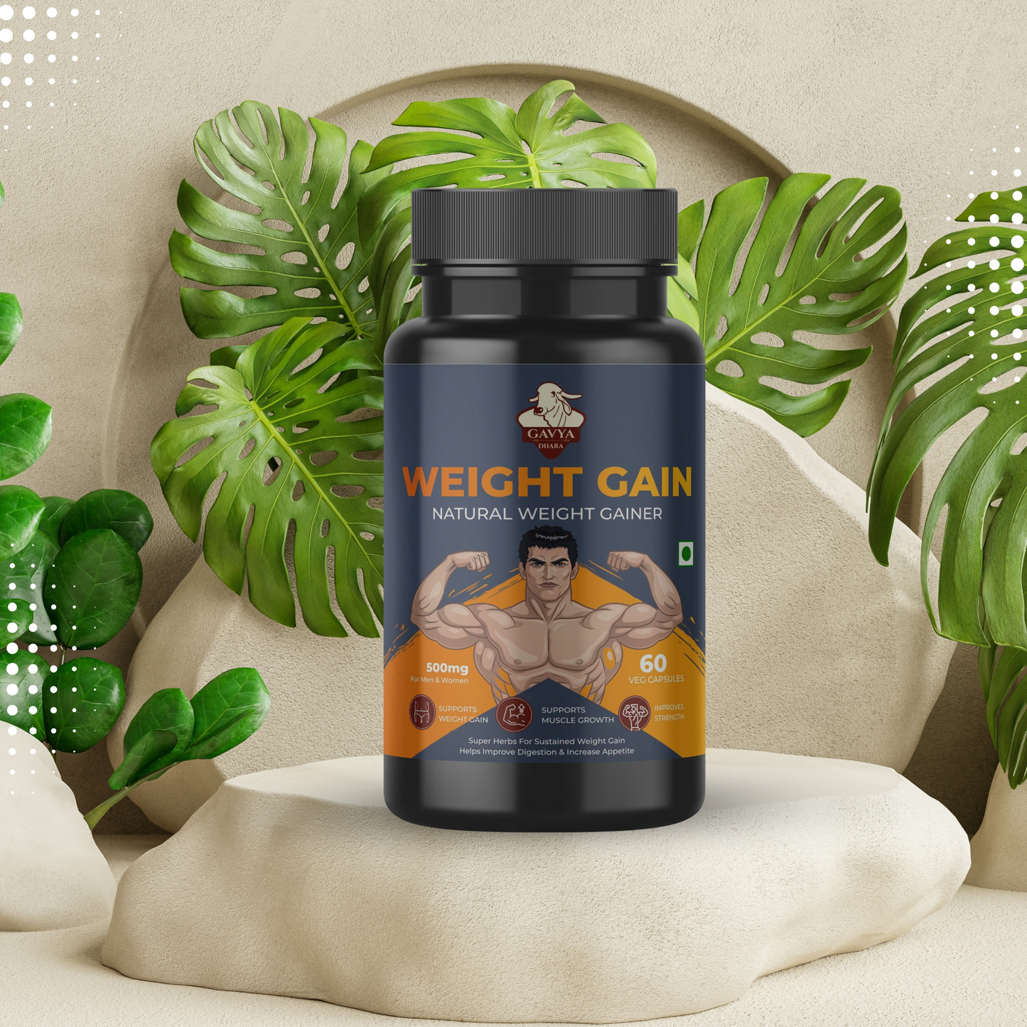 Gavyadhara Herbal Capsules for Weight Gain - 60 Capsules Pack