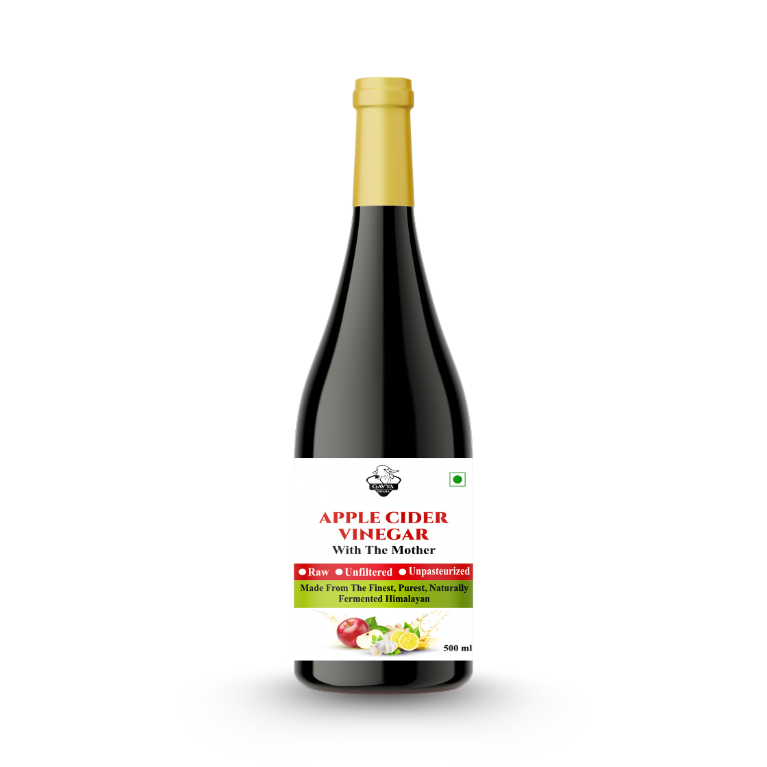 Gavyadhara Natural Apple Cider Vinegar with benefits of Garlic & Ginger, 500ml